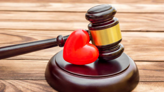 Gavel with heart